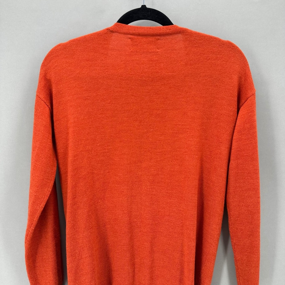 ZADIG & VOLTAIRE Cardigan Orange‎ Knit Cashmere Blend Leather Trim Womens M - Picture 7 of 10
